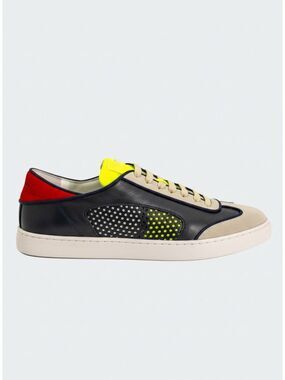 Maceoo Gat Casual navy multi suede & leather patchwork sneaker 45 EU 11.5/12 US